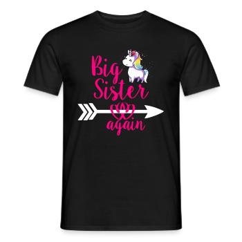 Big sister siblings birth unicorn - Men's T-Shirt - black - Front - AI Model Male 178 light (178cm)