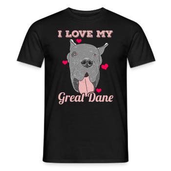Great Dane Dog Great Dane - Men's T-Shirt - black - Front - AI Model Male 178 light (178cm)