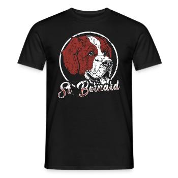 St Bernard Bernhadiner Hund - Männer T-Shirt - Schwarz - Vorne - AI Model Male 178 light (178cm)