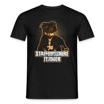 Chiot chien Staffordshire Terrier - T-shirt homme - noir - Devant - AI Model Male 178 light (178cm)
