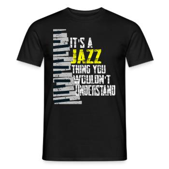 Piano Jazz Music Instrument - Men's T-Shirt - black - Front - AI Model Male 178 light (178cm)