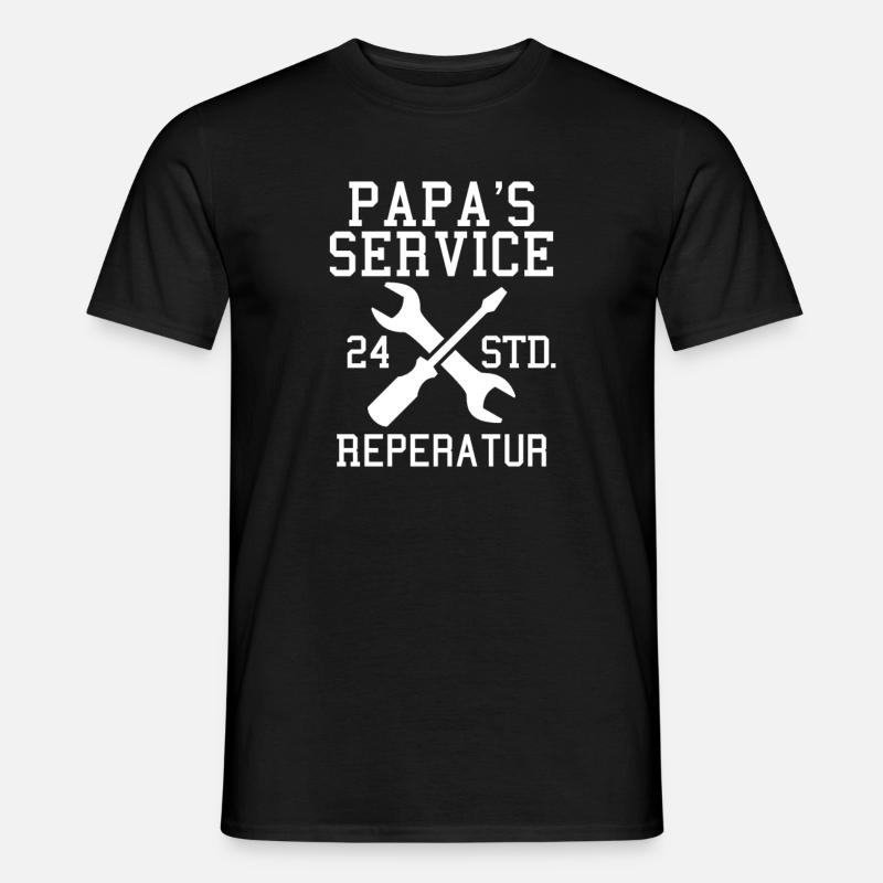 Papa's Service 4 Std Reperatur - Männer T-Shirt - Schwarz
