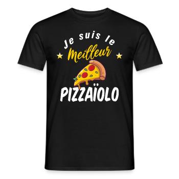 Le meilleur pizzaîolo - fan de pizza - T-shirt homme - noir - Devant - AI Model Male 178 light (178cm)