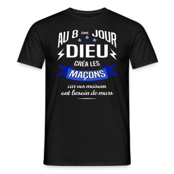Maçons - T-shirt homme - noir - Devant - AI Model Male 178 light (178cm)