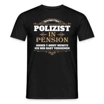 Polizist Geschenk Polizei in Pension Pensionierung - Männer T-Shirt - Schwarz - Vorne - AI Model Male 178 light (178cm)