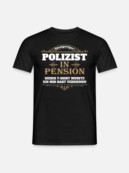Polizist Geschenk Polizei in Pension Pensionierung - Männer T-Shirt - Schwarz