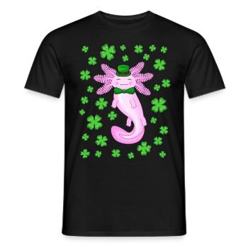 St patricks axolotl pink - Men's T-Shirt - black - Front - AI Model Male 178 light (178cm)