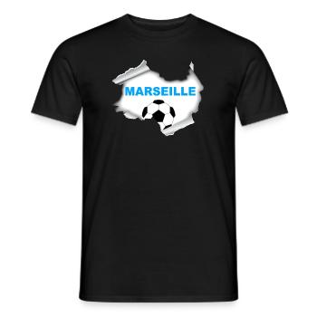 Marseille - T-shirt homme - noir - Devant - AI Model Male 178 light (178cm)