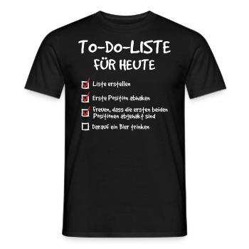 Bier to do Liste abgehakt - RAHMENLOS Geschenk - Männer T-Shirt - Schwarz - Vorne - AI Model Male 178 light (178cm)