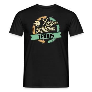 Sport Design Tennis RAHMENLOS Geschenk Hobby - Männer T-Shirt - Schwarz - Vorne - AI Model Male 178 light (178cm)