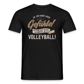 Gefuehle - ich moechte Sport - Volleyball! - - Männer T-Shirt - Schwarz - Vorne - AI Model Male 178 light (178cm)