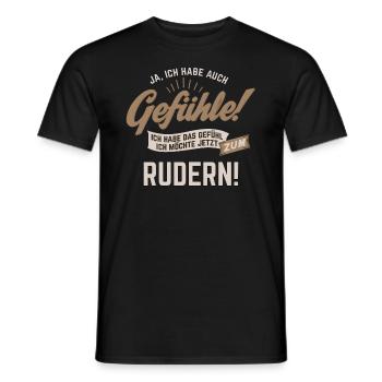 Gefuehle - ich moechte Sport - Rudern! - RAHMENLOS - Männer T-Shirt - Schwarz - Vorne - AI Model Male 178 light (178cm)