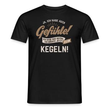 Gefuehle - ich moechte Sport - Kegeln! - RAHMENLOS - Männer T-Shirt - Schwarz - Vorne - AI Model Male 178 light (178cm)