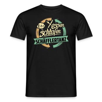 Essen - Schlafen - Schäfflertanz tanzen - - Männer T-Shirt - Schwarz - Vorne - AI Model Male 178 light (178cm)