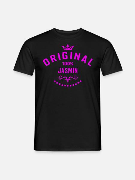 Frauen Vorname 100 Prozent Jasmin - RAHMENLOS - Männer T-Shirt - Schwarz