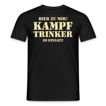 AD - Bier zu mir - Kampftrinker im Einsaz - - Männer T-Shirt - Schwarz - Vorne - AI Model Male 178 light (178cm)