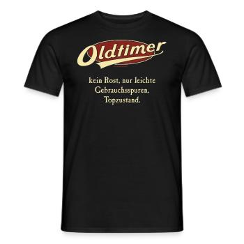 BD - der Oldtimer - kein Rost - nur leichte - Männer T-Shirt - Schwarz - Vorne - AI Model Male 178 light (178cm)