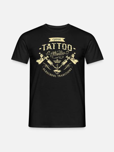 BD - Classic Tattoo Studio Oldschool Traditions - Männer T-Shirt - Schwarz