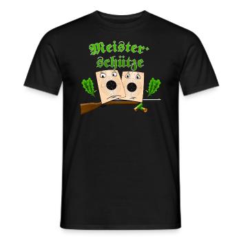 FD - Meisterschütze Fun Schützenverein Gewehr - Männer T-Shirt - Schwarz - Vorne - AI Model Male 178 light (178cm)