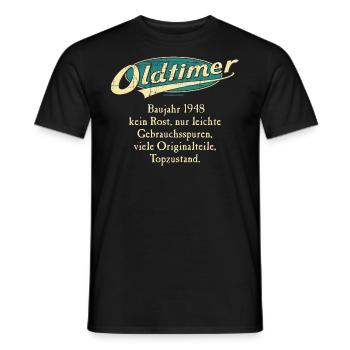 BD - Oldtimer Baujahr Jahrgang 1948 retro türkis - Männer T-Shirt - Schwarz - Vorne - AI Model Male 178 light (178cm)