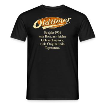 BD - Oldtimer Baujahr Jahrgang 1959 retro orange - Männer T-Shirt - Schwarz - Vorne - AI Model Male 178 light (178cm)