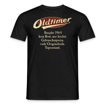BD - Oldtimer Baujahr Jahrgang 1964 retro red - Männer T-Shirt - Schwarz - Vorne - AI Model Male 178 light (178cm)