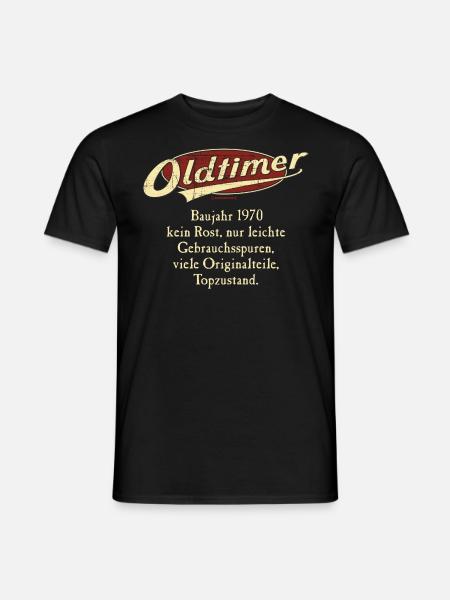 BD - Oldtimer Baujahr Jahrgang 1970 retro red - Männer T-Shirt - Schwarz