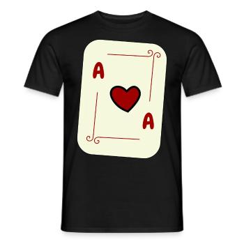 Heart Ace, Playing Card, Card Game, Ace, Card - Men's T-Shirt - black - Front - AI Model Male 178 light (178cm)