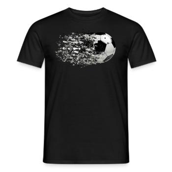 51 Fußball Ball fliegt Spritzer Splash Farbkleckse - Männer T-Shirt - Schwarz - Vorne - AI Model Male 178 light (178cm)