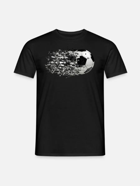 51 Fußball Ball fliegt Spritzer Splash Farbkleckse - Männer T-Shirt - Schwarz