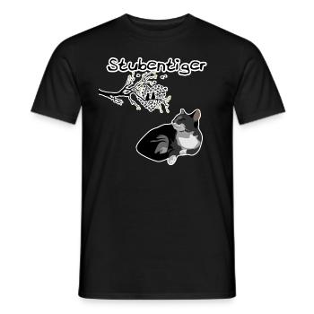 Stubentiger - Romantischer Katzenliebhaber - Männer T-Shirt - Schwarz - Vorne - AI Model Male 178 light (178cm)