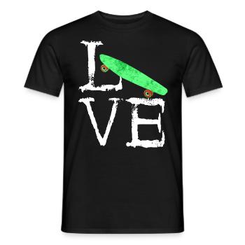 Longboards Love Skater Skatboard Geschenke - Männer T-Shirt - Schwarz - Vorne - AI Model Male 178 light (178cm)