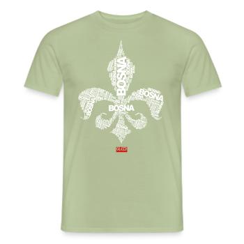 Bosna i Hercegovina Ljiljan Weiss - Männer T-Shirt - Sage - Vorne - AI Model Male 178 light (178cm)