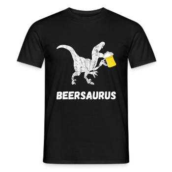 Beer Saurus Dinosaur Gifts - Men's T-Shirt - black - Front - AI Model Male 178 light (178cm)