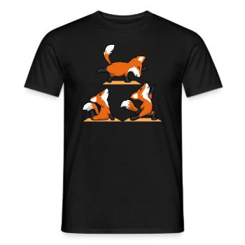 Yoga Fuchs Namaste - Männer T-Shirt - Schwarz - Vorne - AI Model Male 178 light (178cm)