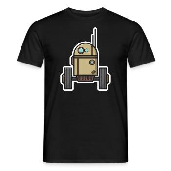 Robot Science Fiction Gift Nerd Future Bot - Men's T-Shirt - black - Front - AI Model Male 178 light (178cm)