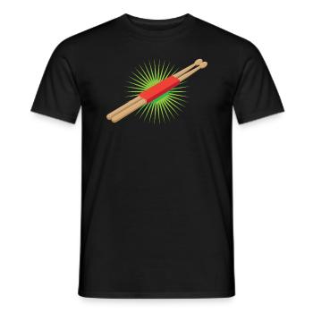 Schlagzeug Schlagzeuger Drumsticks Retro Geschenk - Männer T-Shirt - Schwarz - Vorne - AI Model Male 178 light (178cm)