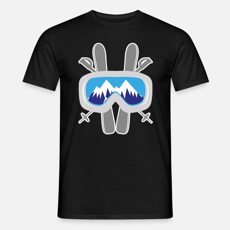 Occhiali da sci montagne sciatori sciatore regalo sci - T-shirt uomo - nero