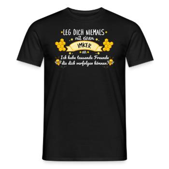 Apiculteur disant amis drôles abeilles cadeau nid d'abeille - T-shirt homme - noir - Devant - AI Model Male 178 light (178cm)