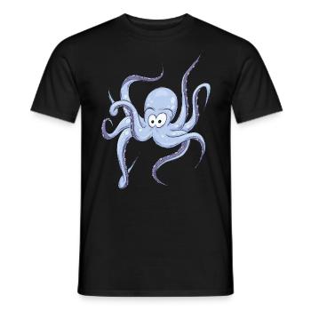 Cadeau de mer drôle de pieuvre poulpe - T-shirt homme - noir - Devant - AI Model Male 178 light (178cm)
