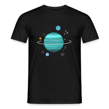 Uranus Planet Gift - Men's T-Shirt - black - Front - AI Model Male 178 light (178cm)