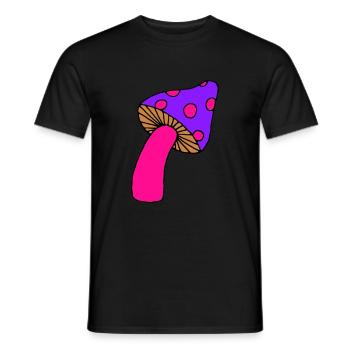 Pilz psy lila - Männer T-Shirt - Schwarz - Vorne - AI Model Male 178 light (178cm)
