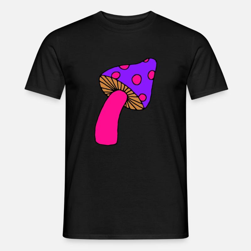 Pilz psy lila - Männer T-Shirt - Schwarz