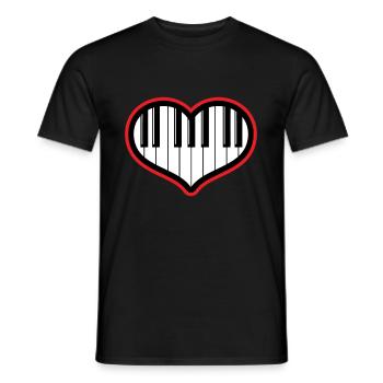 Piano gift piano and grand piano - Men's T-Shirt - black - Front - AI Model Male 178 light (178cm)