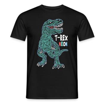 T-Rex Neon - Männer T-Shirt - Schwarz - Vorne - AI Model Male 178 light (178cm)
