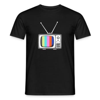TV Geschenk Fernsehen Fernseher - Männer T-Shirt - Schwarz - Vorne - AI Model Male 178 light (178cm)
