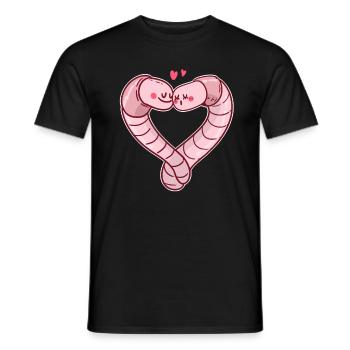 Wurm Regenwurm Valentinstag - Männer T-Shirt - Schwarz - Vorne - AI Model Male 178 light (178cm)