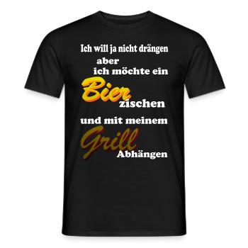 Bier Grill Griller Grillen - Männer T-Shirt - Schwarz - Vorne - AI Model Male 178 light (178cm)