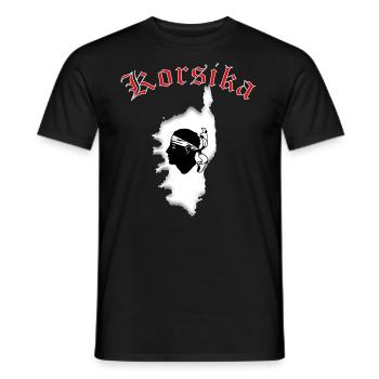 Korsika- Landkarte Umriss Flagge - Männer T-Shirt - Schwarz - Vorne - AI Model Male 178 light (178cm)