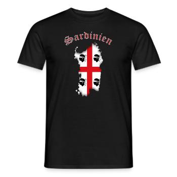 Sardinien- Landkarte Umriss Flagge - Männer T-Shirt - Schwarz - Vorne - AI Model Male 178 light (178cm)